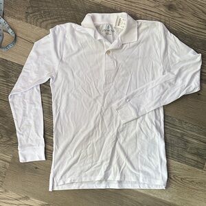J. Crew NWT crewcuts Kids'‎ long-sleeve piqué polo shirt white size XL